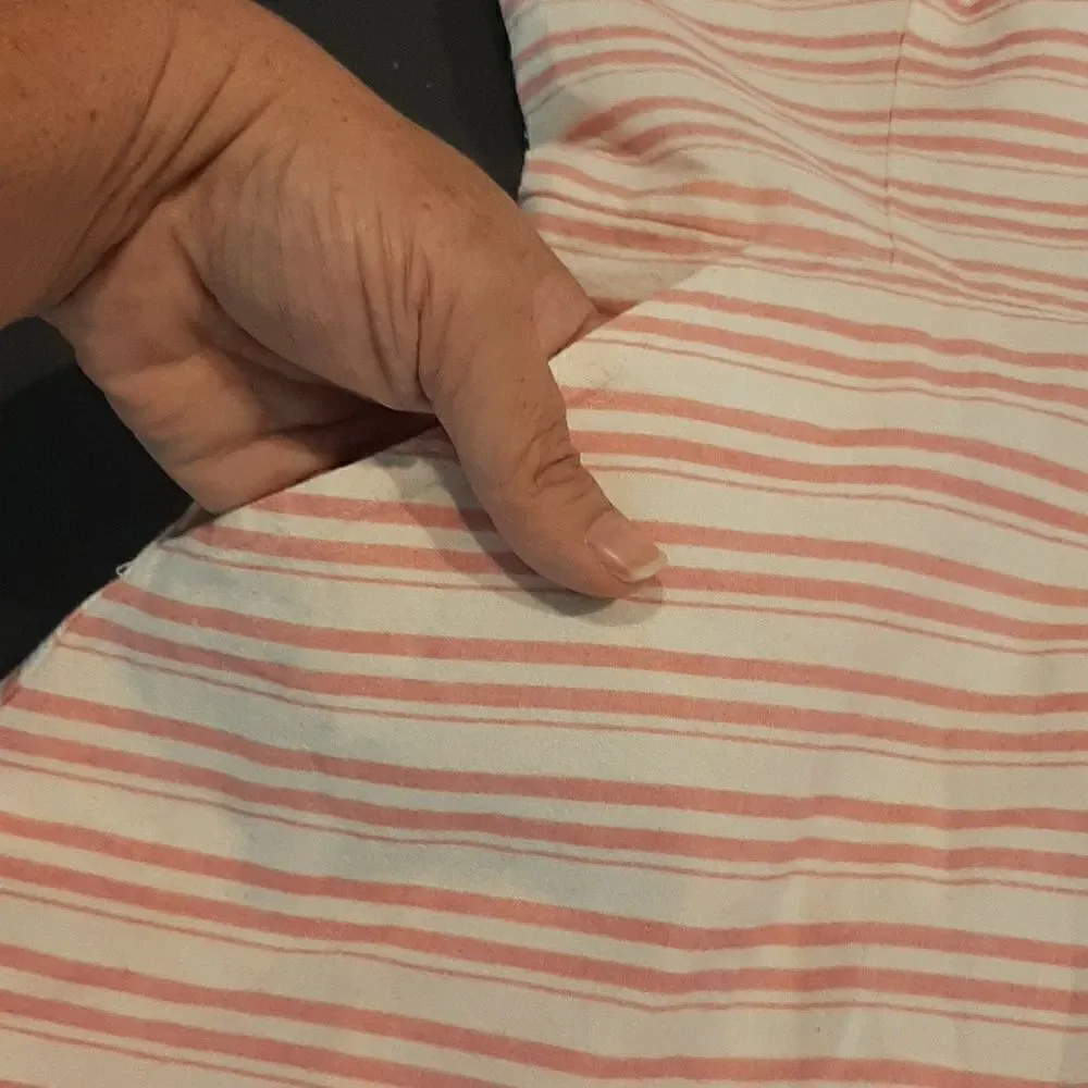 Jun & Ivy Pink and White Striped Lined Cotton Dress